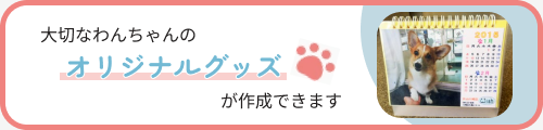 大切なわんちゃんのオリジナルグッズが作成できます